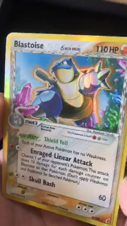 Pokemon TCG Blastoise Rare Delta Species 2/100 Crystal Guardians LP/MP Condition - Image 2