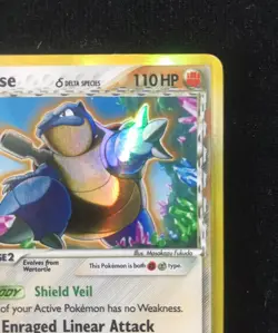 Pokemon TCG Blastoise Rare Delta Species 2/100 Crystal Guardians LP/MP Condition - Image 4