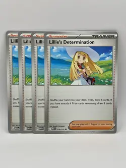 [4x Playset] Lillie's Determination 119/132 Mega Evolution Pokemon TCG Uncommon - Image 1