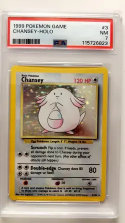 Pokemon TCG Chansey Holo 1st Edition Base Set 3/102 - Image 1