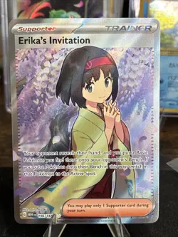 Pokemon TCG Scarlet & Violet Trainer Supporter Erika's Invitation 196/165 NM - Image 1