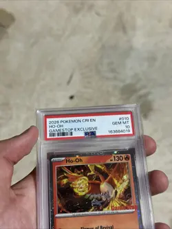 Pokemon TCG Ho-Oh #010 GAMESTOP EXCLUSIVE PSA 10 GEM MT CRI POP 4🔥 - Image 3