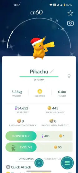 PokeMon GO Shiny Pikachu (Santa Hat Costume) (Registered/30days) - Image 1