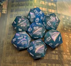 1x Crystal Blue D20 Die Spin Down from GIFT Bundle - Magic MTG Final Fantasy - Image 2