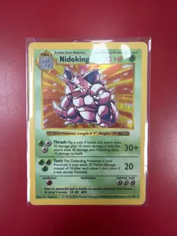 Pokemon TCG: Shadowless Nidoking 11/102 Base Set Holo Rare MP - Image 1