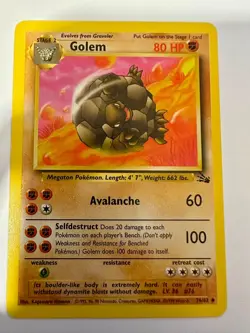 Pokemon Golem 80HP Fossil Regular 36/62M/NM Uncommon - Image 1