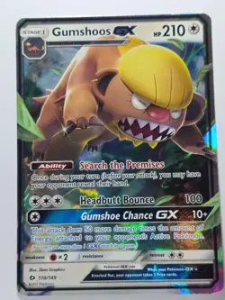 GUMSHOOS GX 110/149 HOLO ULTRA RARE SM BASE SET NM/M POKEMON - Image 1