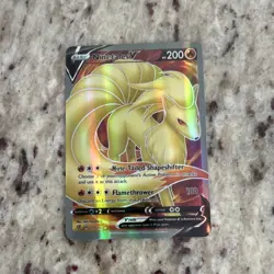 Ninetales V Full Art Ultra Rare Holo 200 HP Pokemon TCG Rebel Clash 177/192 - Image 1