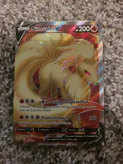 Pokemon TCG Ninetales V Rebel Clash 177/192 Holo Full Art Ultra Rare - Image 1