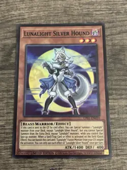 Yugioh! Lunalight Silver Hound UP01-EN010 Super Rare Limited Tournament Pack NM - Image 1