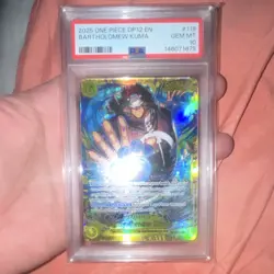 Bandai One Piece OP12-119 Bartholomew Kuma Secret Rare Holo PSA 10 EN 2025 - Image 1