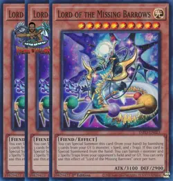 Yugioh! 3x Lord of the Missing Barrows INFO-EN023 Super Rare 1st Ed NM - Image 1