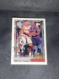 Tracy Murray 1992-93 Topps #279 Portland Trail Blazers Auto Signed Rookie Card - Image 1