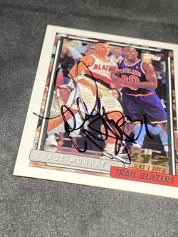 Tracy Murray 1992-93 Topps #279 Portland Trail Blazers Auto Signed Rookie Card - Image 2