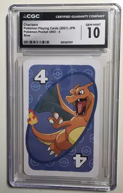 Charizard Pokemon Pocket UNO Blue Card #4 2021 Japanese CGC 10 - Image 1