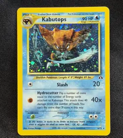 Kabutops 25/75 Neo Discovery Unlimited Rare Pokemon Card Swirl MP - Image 1