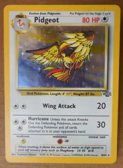 Pidgeot 8/64 Rare Holo Jungle Set Pokemon Card Damaged HP - Image 1