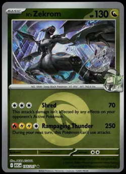N's Zekrom (Energy Symbol) 155/217 Ascended Heroes Pokemon Card Reverse Holo NM - Image 1