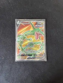 Pokemon TCG Rayquaza v Evolving Skies Full Art Ultra Rare Card 193/203 NM - Image 1