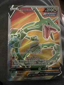 Pokemon TCG Rayquaza v Evolving Skies Full Art Ultra Rare Card 193/203 - Image 1