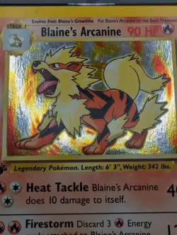 1st Edition Blaine's Arcanine 1/132 Holo Rare WOTC 2000 Pokemon Gym Challenge LP - Image 5