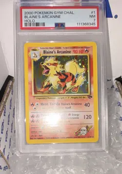 2000 Pokemon Gym Challenge Blaine's Arcanine Holo Rare #1/132 PSA 7 - Image 1