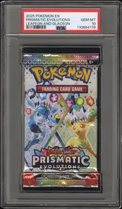 Pokemon S&V Prismatic Evolutions Leafeon & Glaceon Booster Pack PSA 10 Gem Mint - Image 1