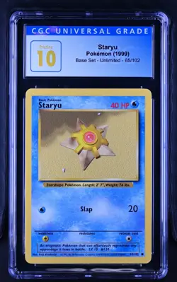 ✨CGC Pristine 10 Staryu 65/102 Base Set 1999 Pokemon Card Vintage Rare✨ - Image 1