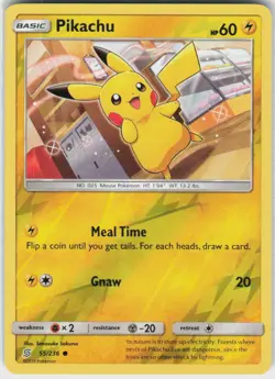 Pikachu 55/236 Common Unified Minds Pokemon Reverse Holo NM - Image 2