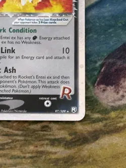 Pokemon TCG Rocket's Entei ex Team Rocket Returns Holo 97/109 - Image 5