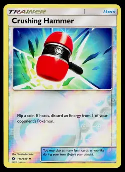 Crushing Hammer 115/149 SM Base Set Reverse Holo Uncommon Lightly Played - Image 1