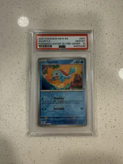 Pokemon TCG Squirtle Pokemon Center Promo Stamped #007 151 PSA 10 - Image 1