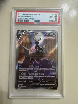 2021 Pokemon Evolving Skies Umbreon V Alt Art #189/203 PSA 10 Gem Mint - Image 1
