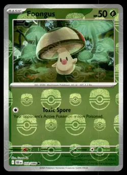 Foongus (Master Ball Pattern) 010/086 Common Black Bolt Pokemon Holo Near Mint - Image 1