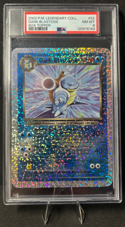 2002 POKEMON LEGENDARY COLLECTION S2/S4 DARK BLASTOISE BOX TOPPER PSA 8 - Image 1