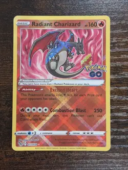 Radiant Charizard 011/078 Pokemon GO Holo LP - Image 1