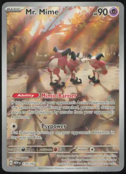 MR. MIME 179/165 ILLUSTRATION RARE 151 POKEMON HOLO NEAR MINT - Image 1