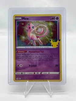 Pokemon TCG Mew 11/25 Holo Rare Celebrations 25th Anniversary HP / DMG - Image 1