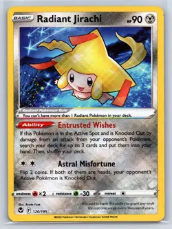 Radiant Jirachi 120/195 Radiant Rare Silver Tempest Pokemon Holo Near Mint - Image 1