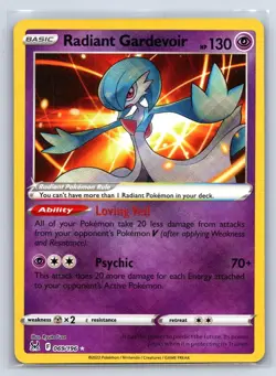 Radiant Gardevoir 069/196 Radiant Rare Lost Origin Pokemon Holo Near Mint - Image 1