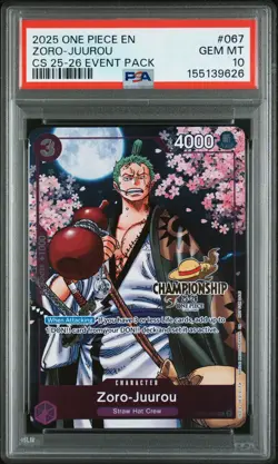 2025 One Piece Championship 2025-26 Event Pack Zoro-Juurou PSA 10 #067 - Image 1