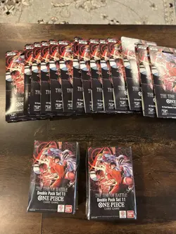One Piece TCG OP-16 The Time Of Battle Sleeved Booster Packs(16)+ 2 Double Pack - Image 1