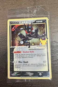 SEALED Pokemon Greninja Gold Star SWSH144 Promo - Celebrations ETB Black Star - Image 1