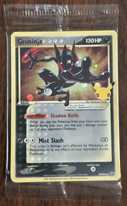 NM/M Pokemon TCG Greninja Gold Star SWSH144 Celebrations Black Star SEALED PROMO - Image 1