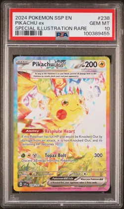 Pokemon 2024 Pikachu ex 238/191 SIR Surging Sparks GEM MINT PSA 10 - Image 1