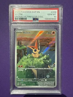 2025 POKEMON SVP PROMO UNOVA VICTINI ILLUSTRATION COLLECTION #208 VICTINI PSA 10 - Image 1