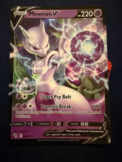 MEWTWO V 030/078 HOLO V RARE POKEMON GO POKEMON - Image 1