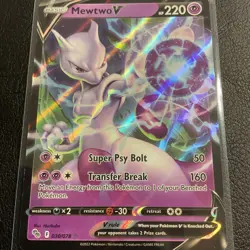 Mewtwo V 030/078 Holo V Rare Pokemon GO Pokemon Lightly Played 2022 - Image 1