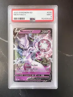 Pokemon Go Holo Card Mewtwo v 030/078 Graded PSA 9 Mewtwo - Image 1