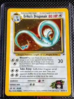 Pokemon Erika's Dragonair Gym Heroes Rare 4/132 Stage 1 80 HP English 2000 - Image 1
